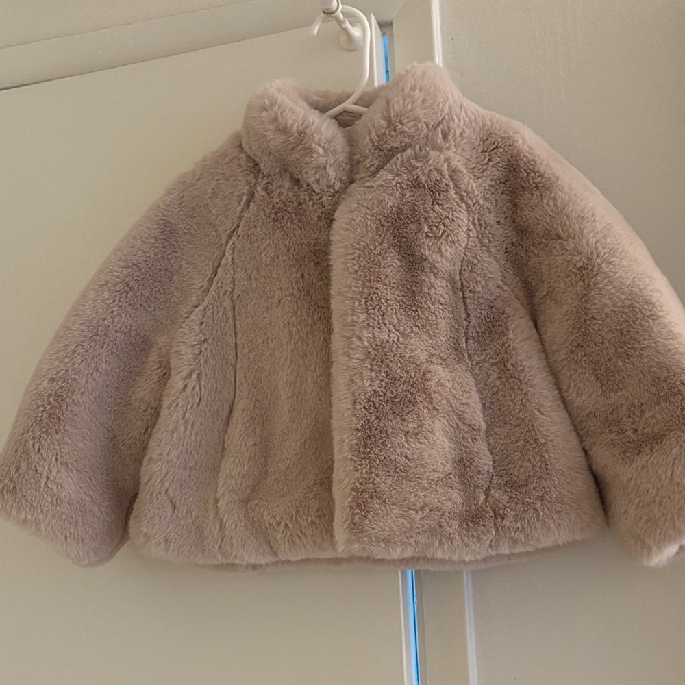 The White Company Kids Faux Fur Jacket - Cream